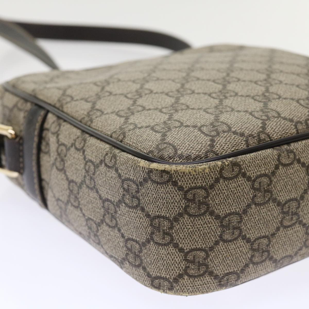 GUCCI GG Canvas Shoulder Bag PVC Leather Beige 233268 tb745
