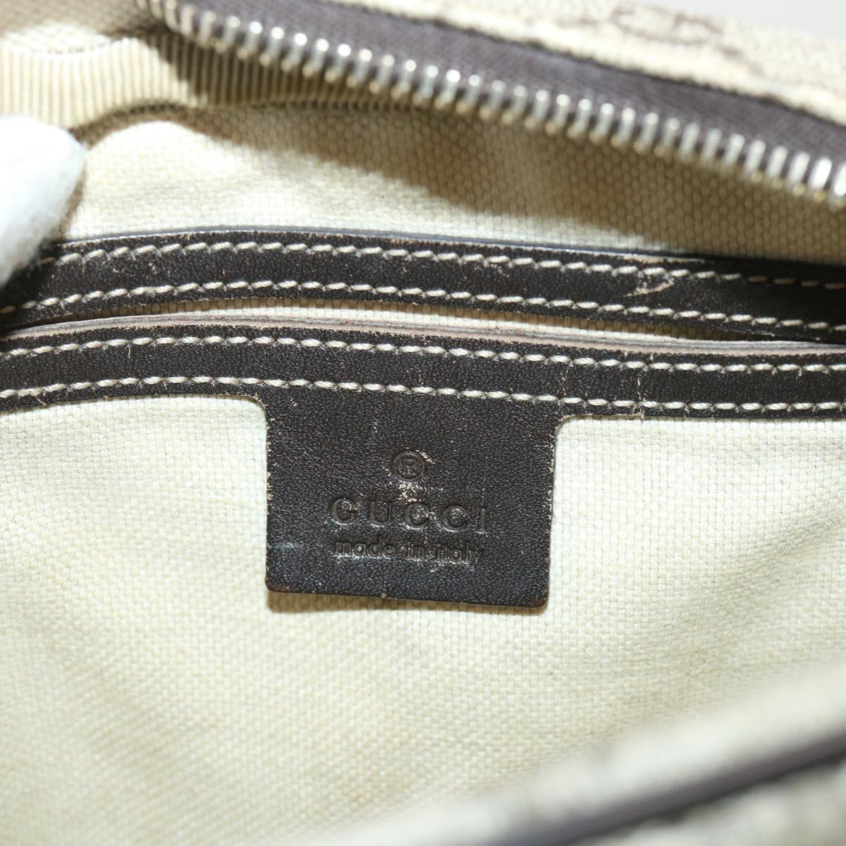 GUCCI GG Canvas Shoulder Bag PVC Leather Beige 233268 tb745