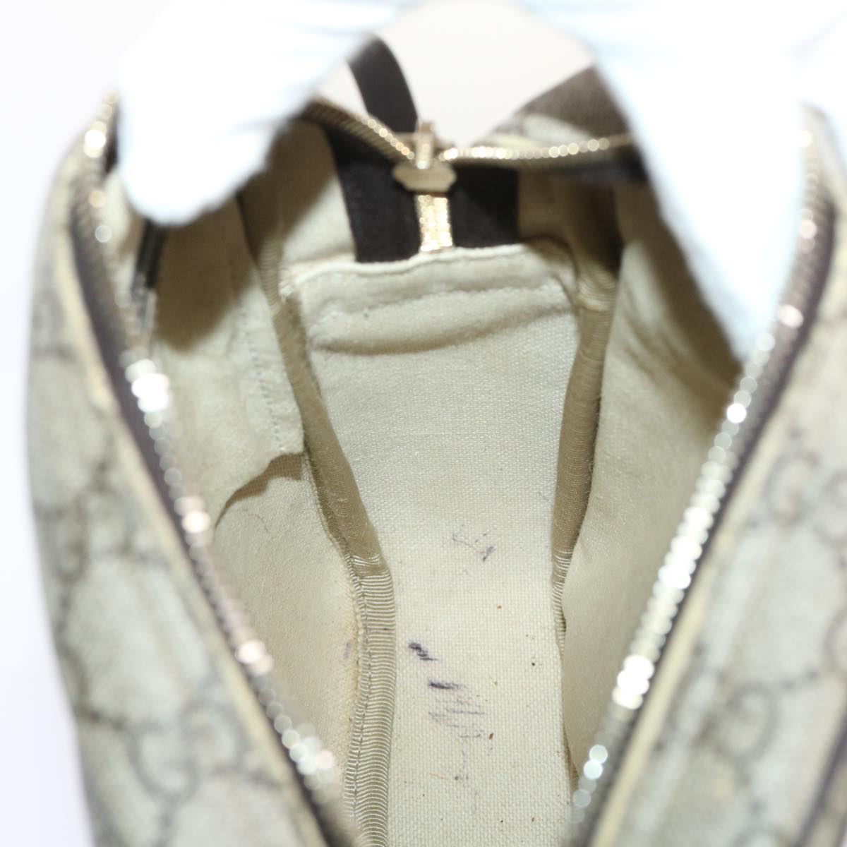 GUCCI GG Canvas Shoulder Bag PVC Leather Beige 233268 tb745