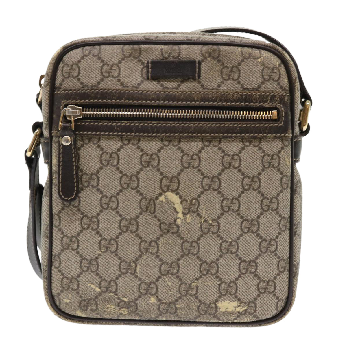 GUCCI GG Canvas Shoulder Bag PVC Leather Beige 233268 tb745