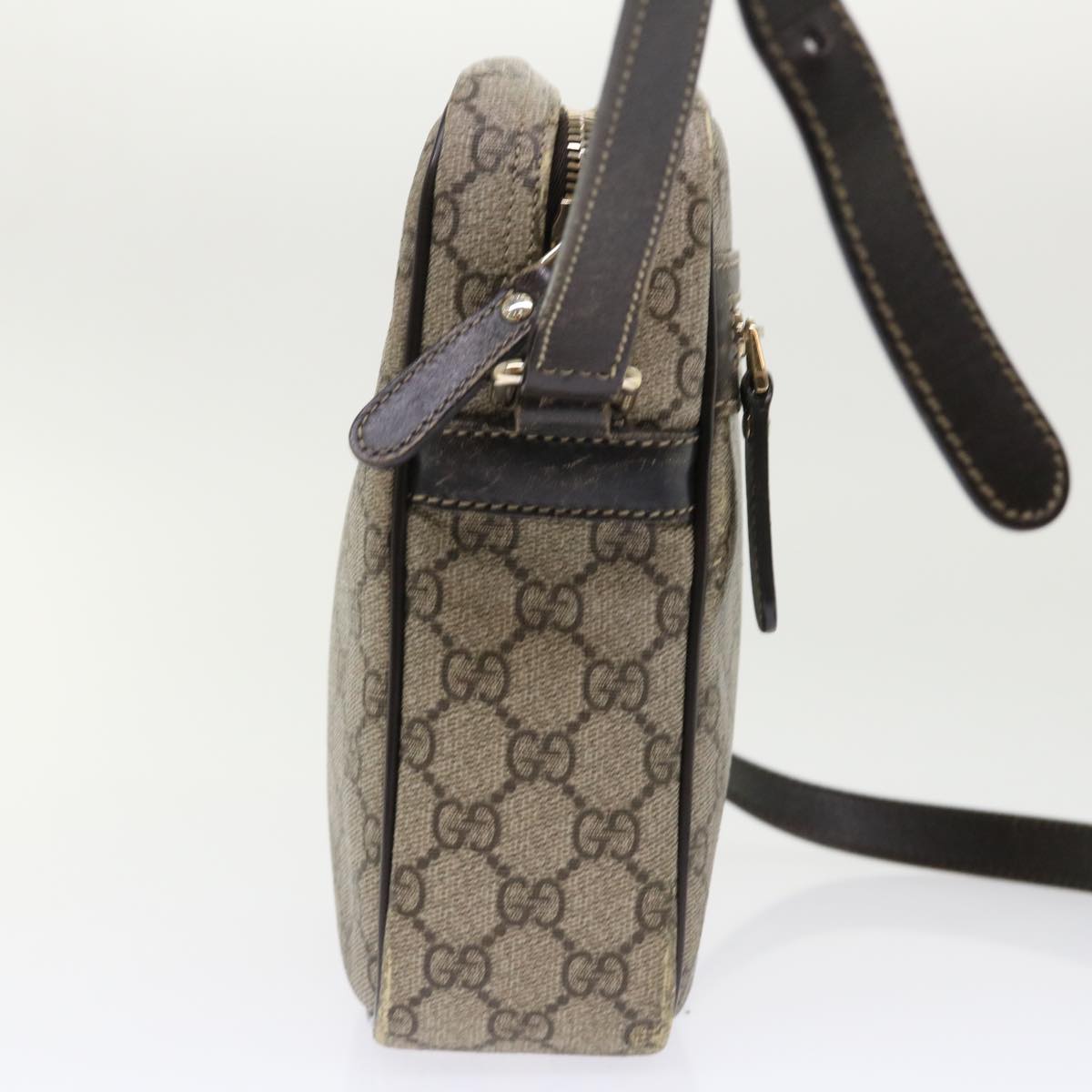 GUCCI GG Canvas Shoulder Bag PVC Leather Beige 233268 tb745
