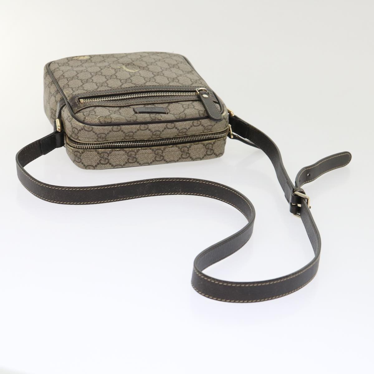 GUCCI GG Canvas Shoulder Bag PVC Leather Beige 233268 tb745