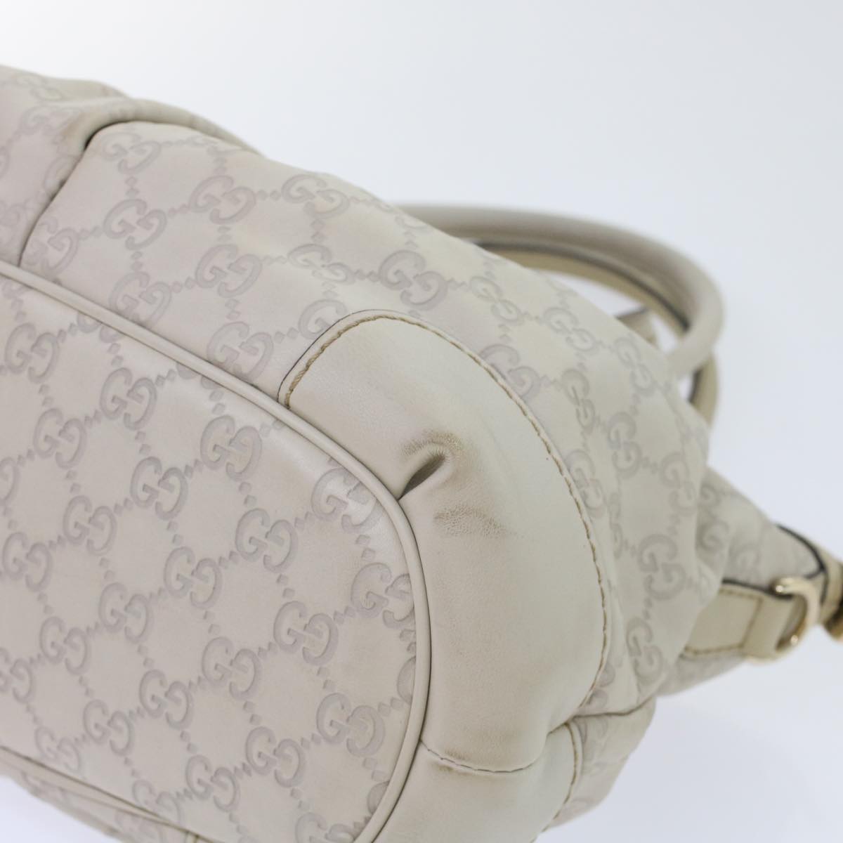 GUCCI GG Canvas Guccissima Sukey Hand Bag 2way White 247902 tb782