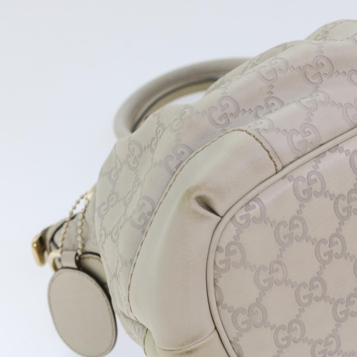 GUCCI GG Canvas Guccissima Sukey Hand Bag 2way White 247902 tb782