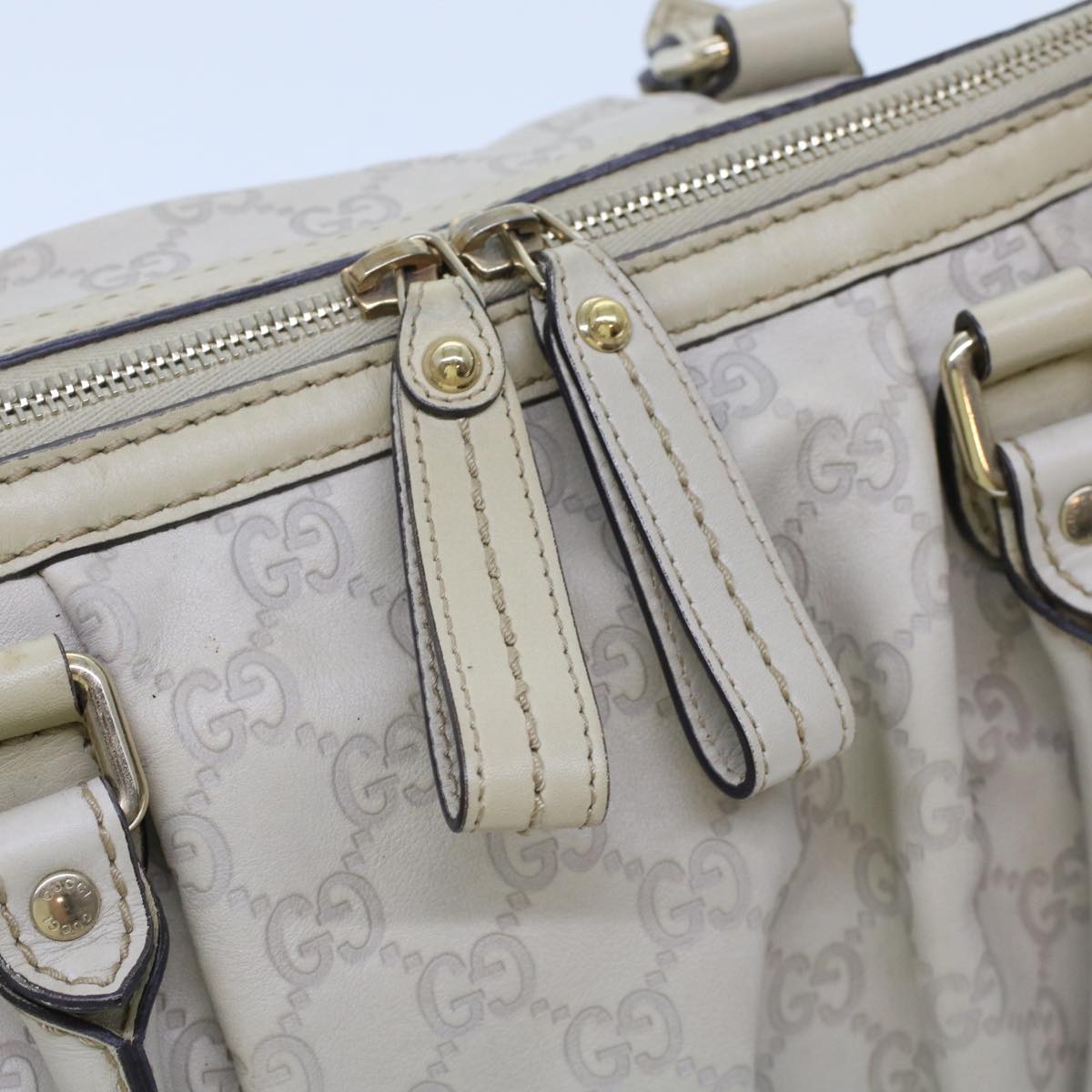 GUCCI GG Canvas Guccissima Sukey Hand Bag 2way White 247902 tb782