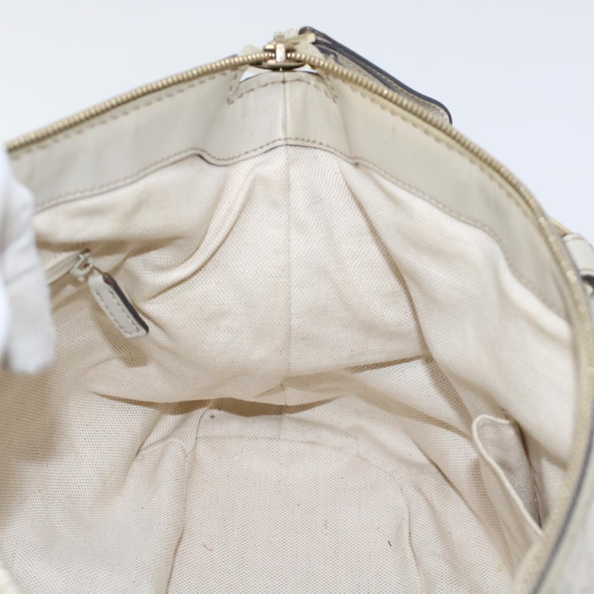 GUCCI GG Canvas Guccissima Sukey Hand Bag 2way White 247902 tb782