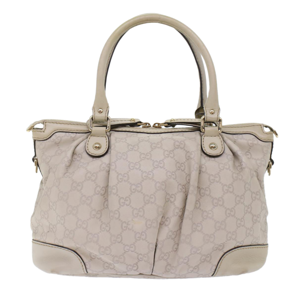 GUCCI GG Canvas Guccissima Sukey Hand Bag 2way White 247902 tb782
