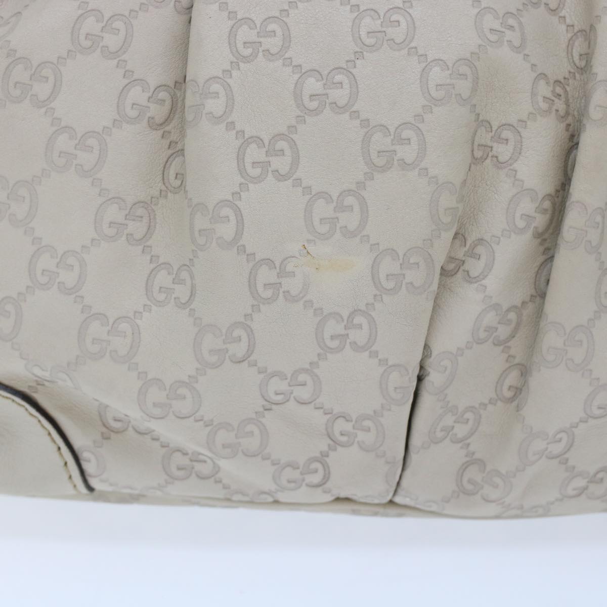 GUCCI GG Canvas Guccissima Sukey Hand Bag 2way White 247902 tb782
