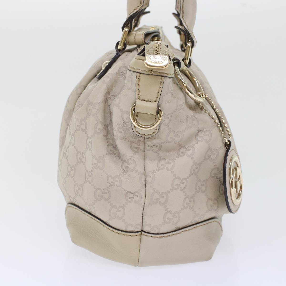 GUCCI GG Canvas Guccissima Sukey Hand Bag 2way White 247902 tb782