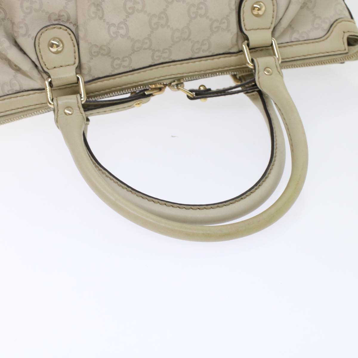 GUCCI GG Canvas Guccissima Sukey Hand Bag 2way White 247902 tb782