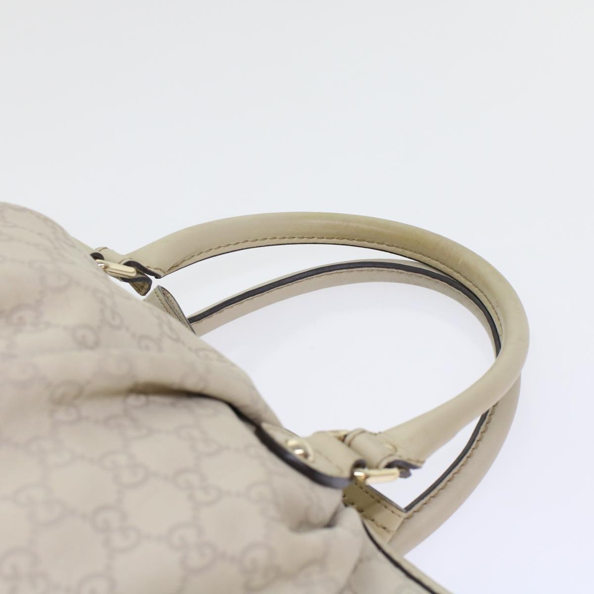 GUCCI GG Canvas Guccissima Sukey Hand Bag 2way White 247902 tb782