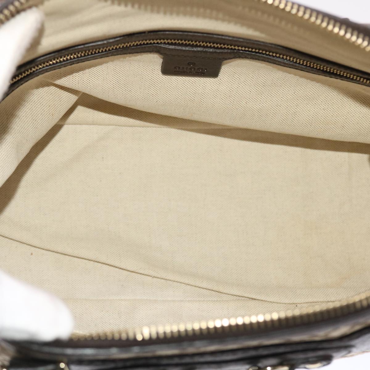 GUCCI Diamante Hand Bag Canvas Leather 2way Brown Beige 247286 tb817