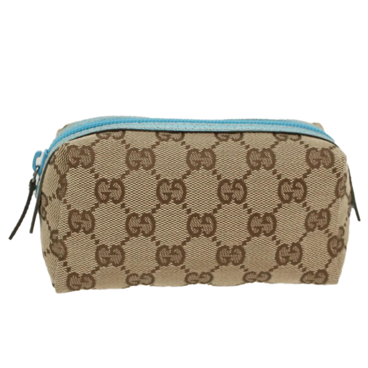 GUCCI GG Canvas Pouch Beige Light Blue 29596 tb831