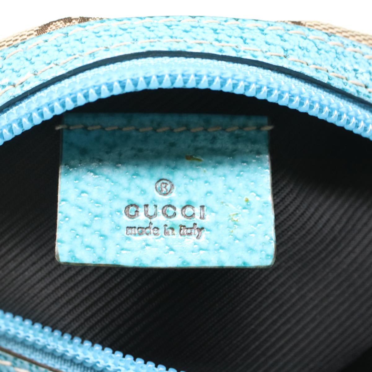 GUCCI GG Canvas Pouch Beige Light Blue 29596 tb831