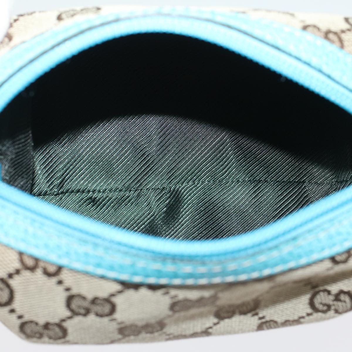 GUCCI GG Canvas Pouch Beige Light Blue 29596 tb831