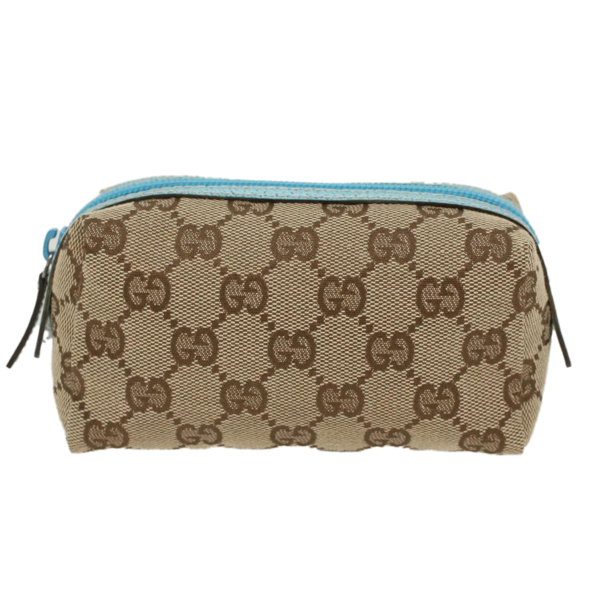 GUCCI GG Canvas Pouch Beige Light Blue 29596 tb831