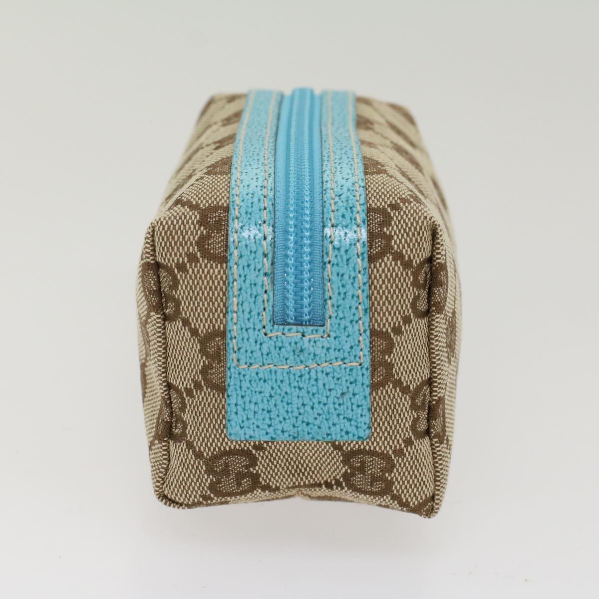 GUCCI GG Canvas Pouch Beige Light Blue 29596 tb831