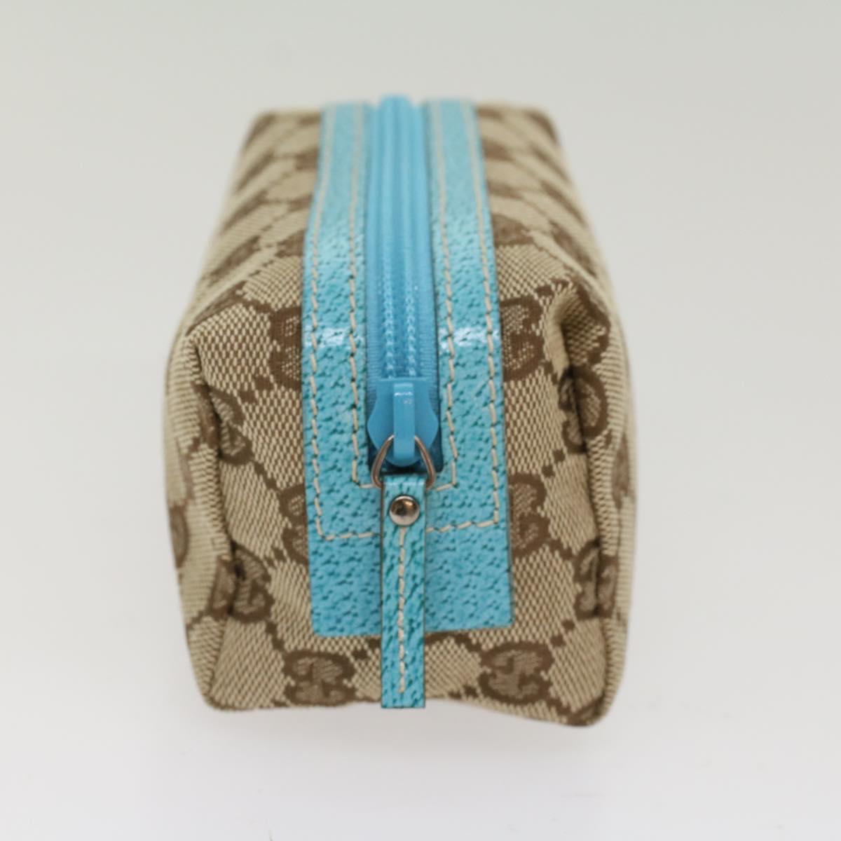 GUCCI GG Canvas Pouch Beige Light Blue 29596 tb831