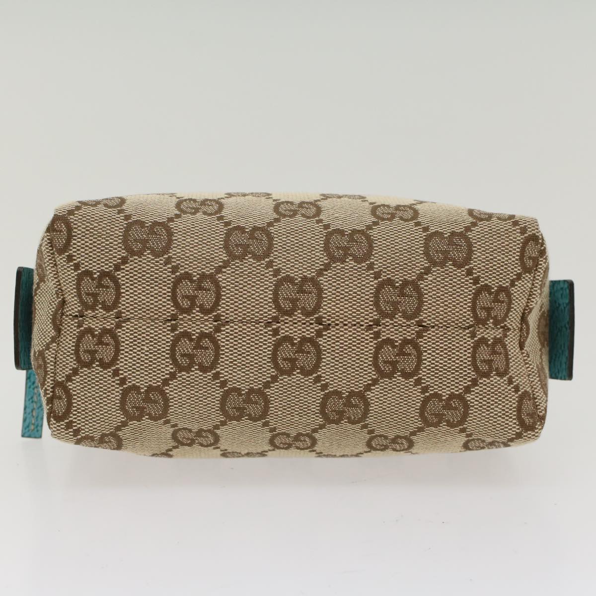 GUCCI GG Canvas Pouch Beige Light Blue 29596 tb831