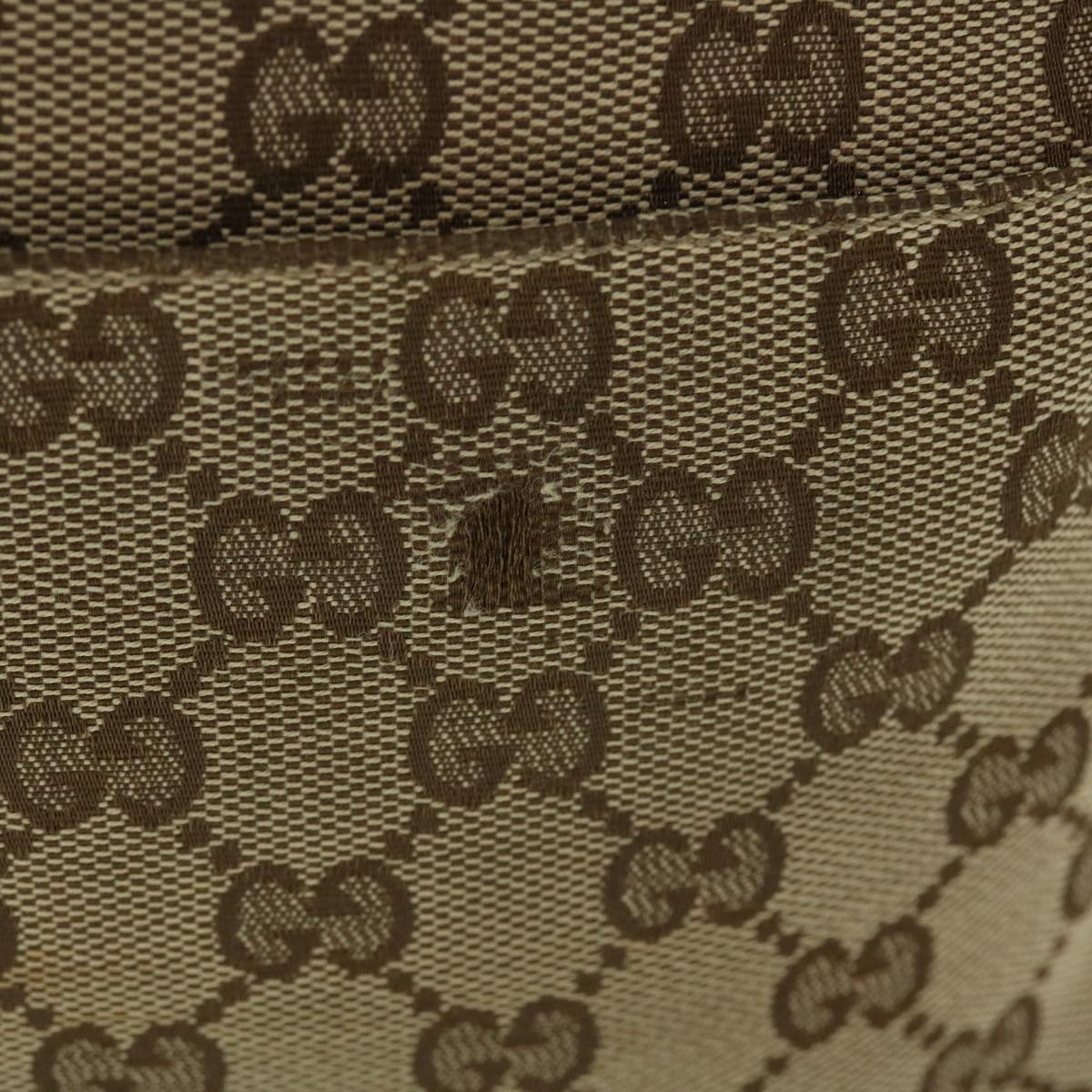 GUCCI GG Canvas Web Sherry Line Shoulder Bag Leather Beige Red 27639 tb860