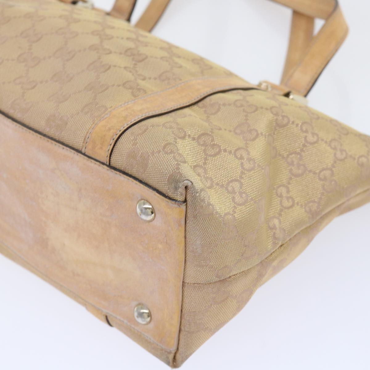 GUCCI GG Canvas Tote Bag Gold 141470 tb863