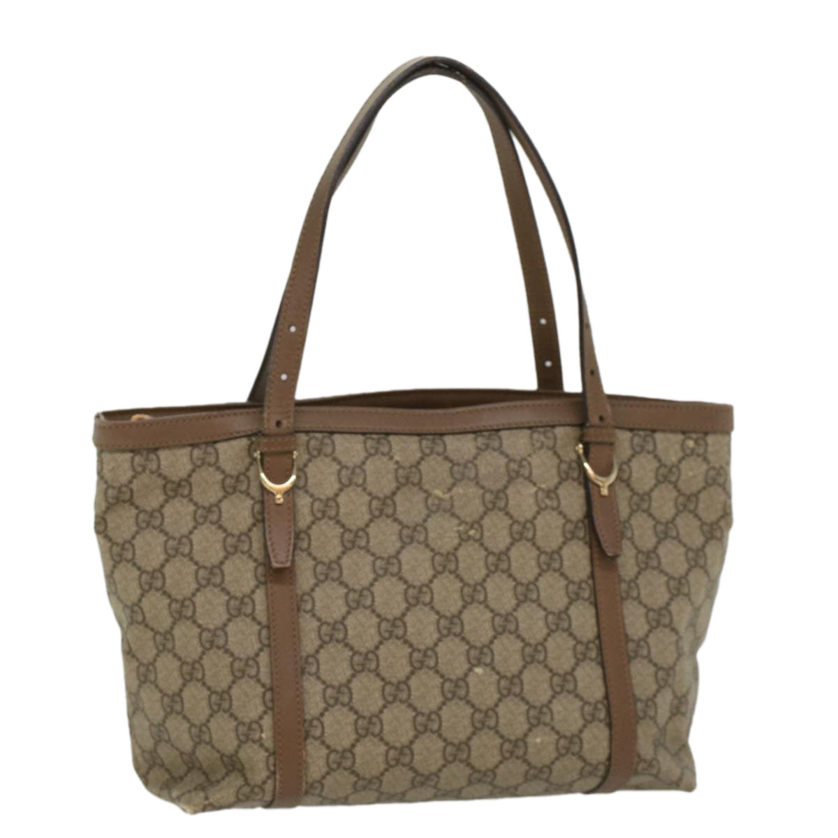 GUCCI GG Canvas Tote Bag PVC Leather Beige 336776 tb900