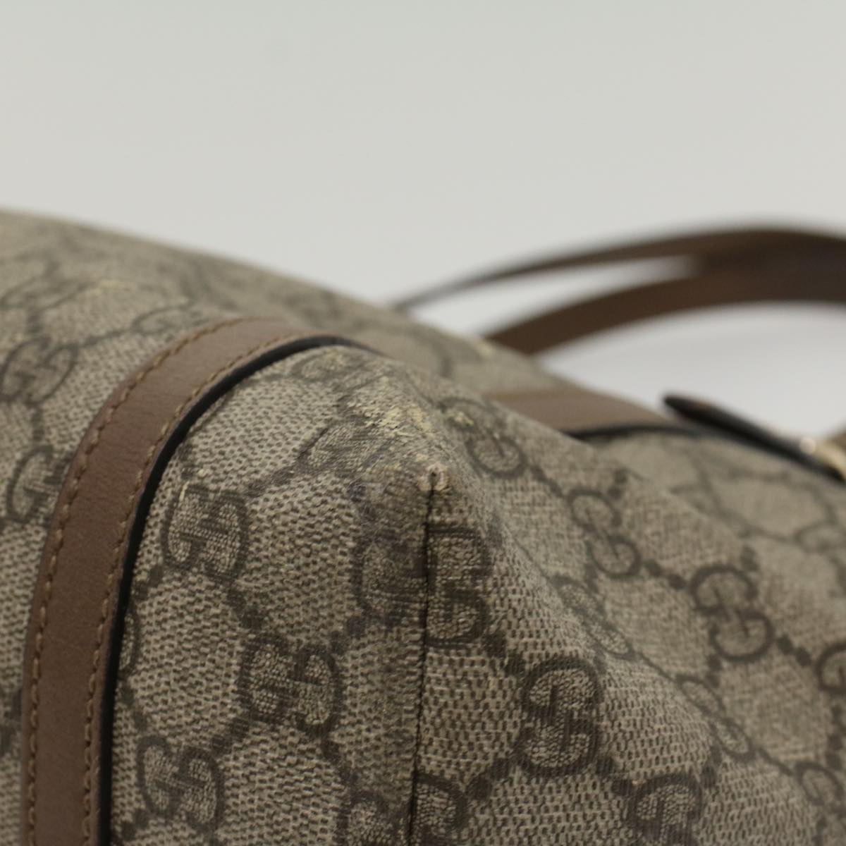 GUCCI GG Canvas Tote Bag PVC Leather Beige 336776 tb900