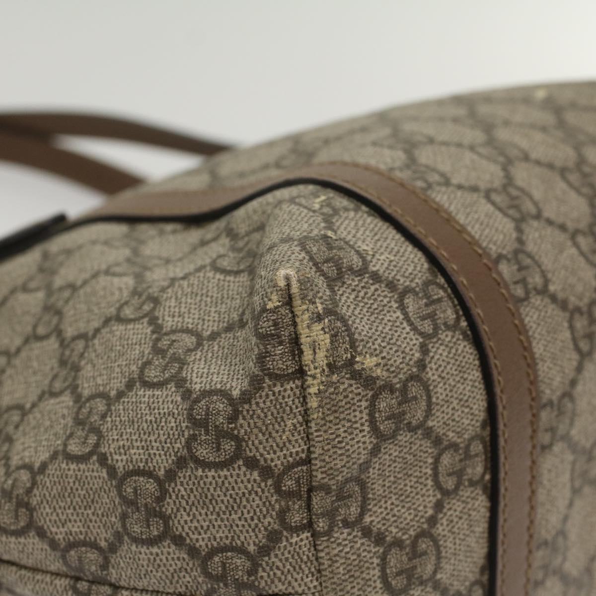 GUCCI GG Canvas Tote Bag PVC Leather Beige 336776 tb900