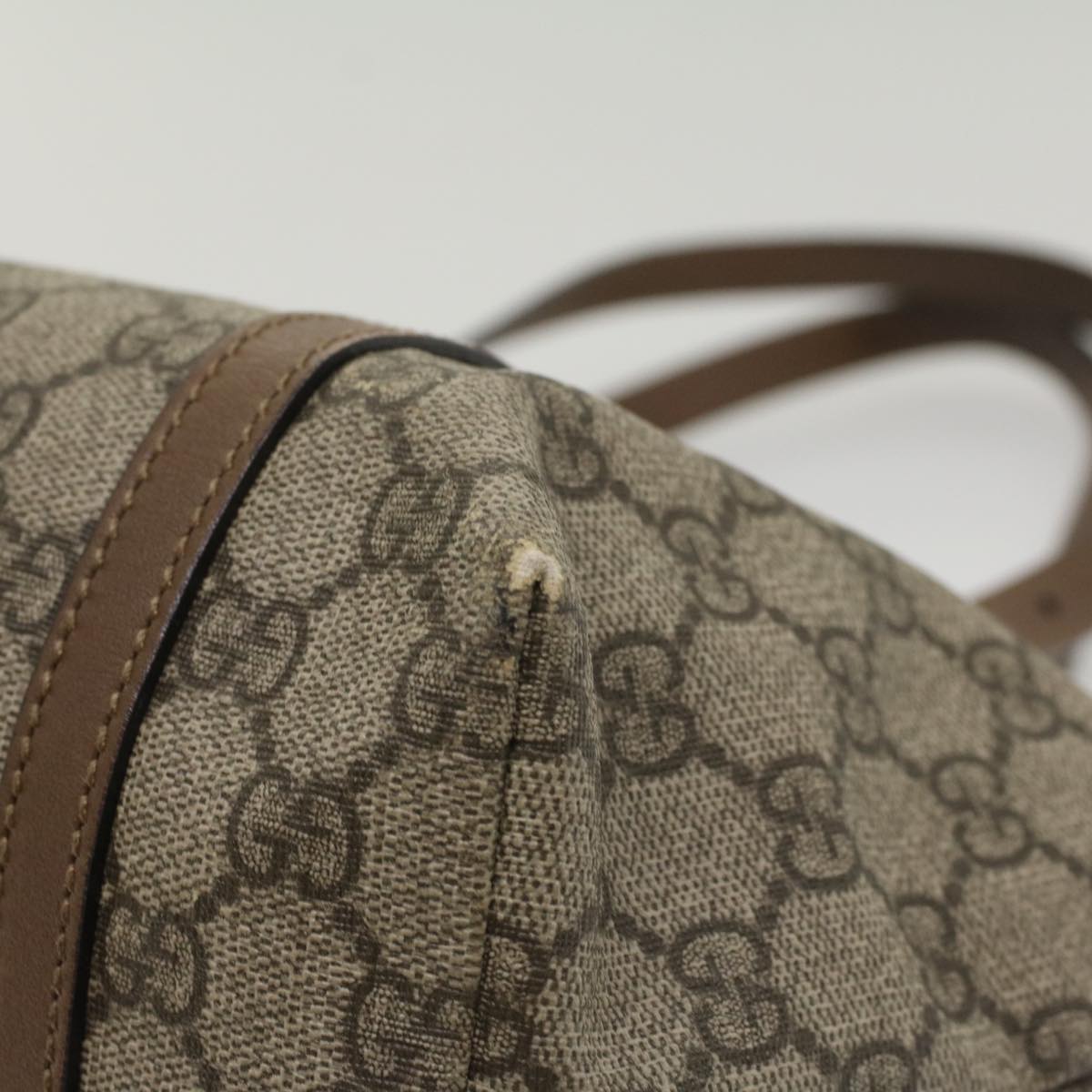 GUCCI GG Canvas Tote Bag PVC Leather Beige 336776 tb900