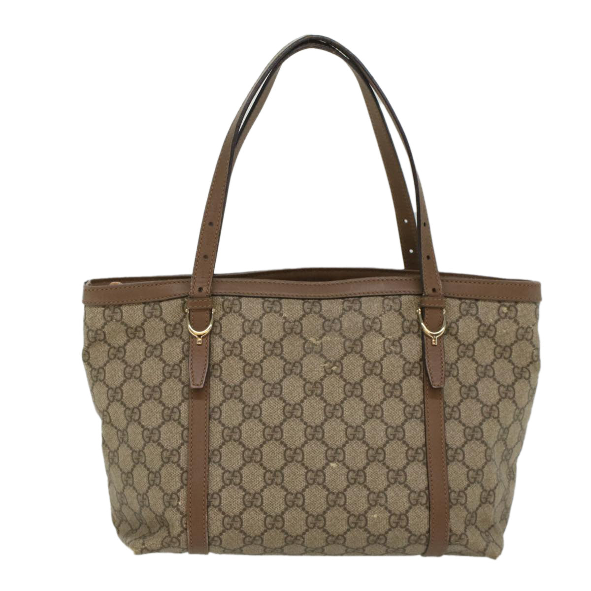 GUCCI GG Canvas Tote Bag PVC Leather Beige 336776 tb900