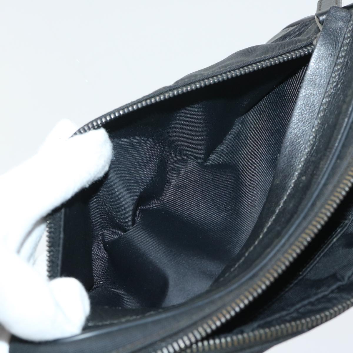 GUCCI Guccissima Waist bag Nylon Leather Black 162417 tb905