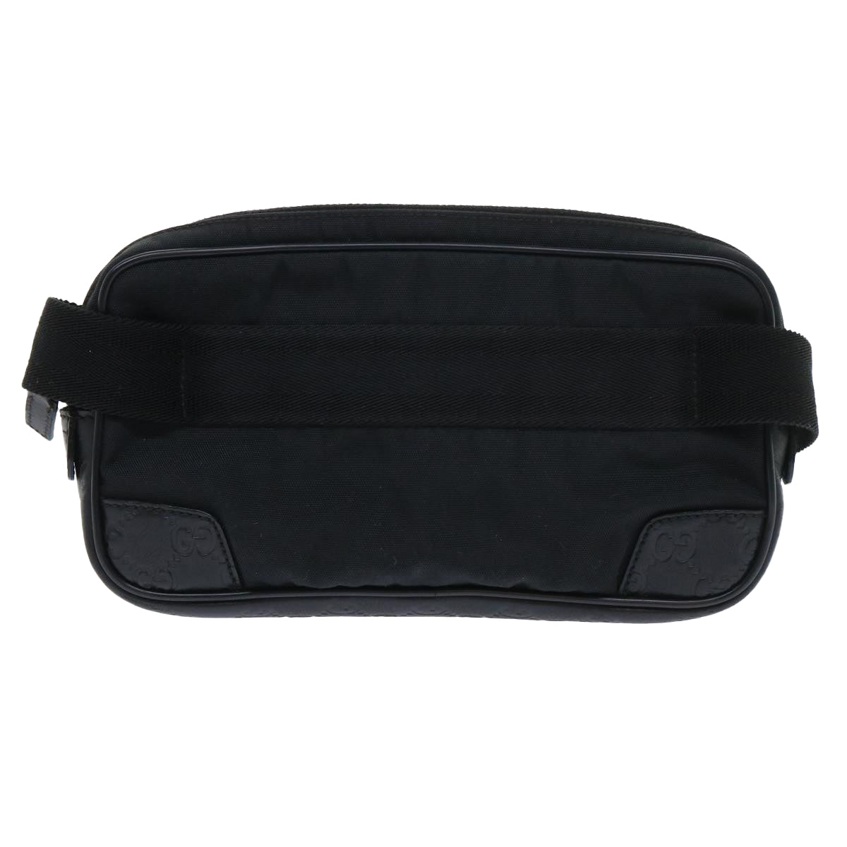 GUCCI Guccissima Waist bag Nylon Leather Black 162417 tb905