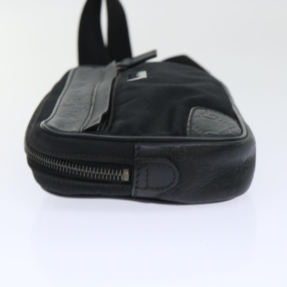 GUCCI Guccissima Waist bag Nylon Leather Black 162417 tb905