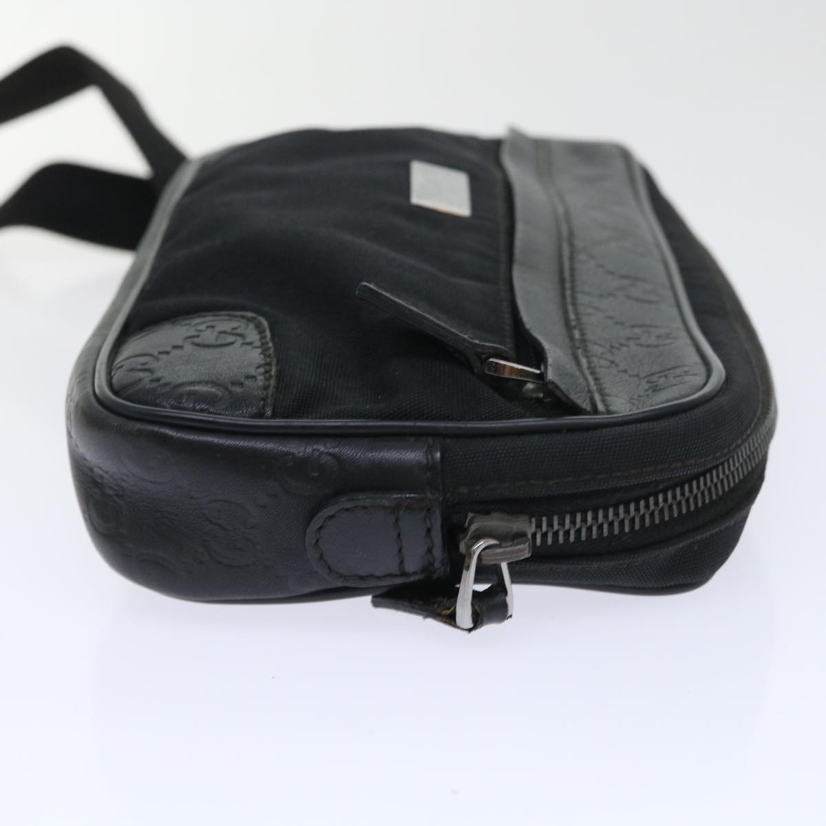 GUCCI Guccissima Waist bag Nylon Leather Black 162417 tb905