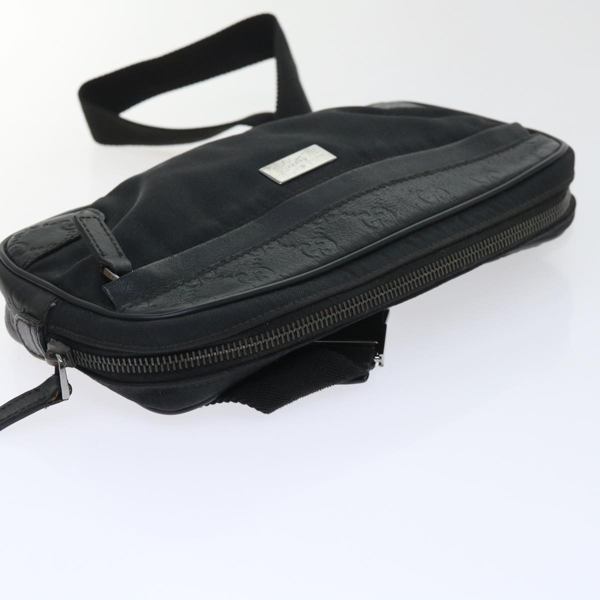 GUCCI Guccissima Waist bag Nylon Leather Black 162417 tb905