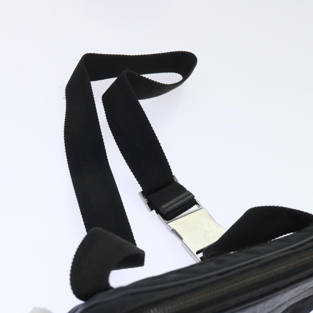 GUCCI Guccissima Waist bag Nylon Leather Black 162417 tb905