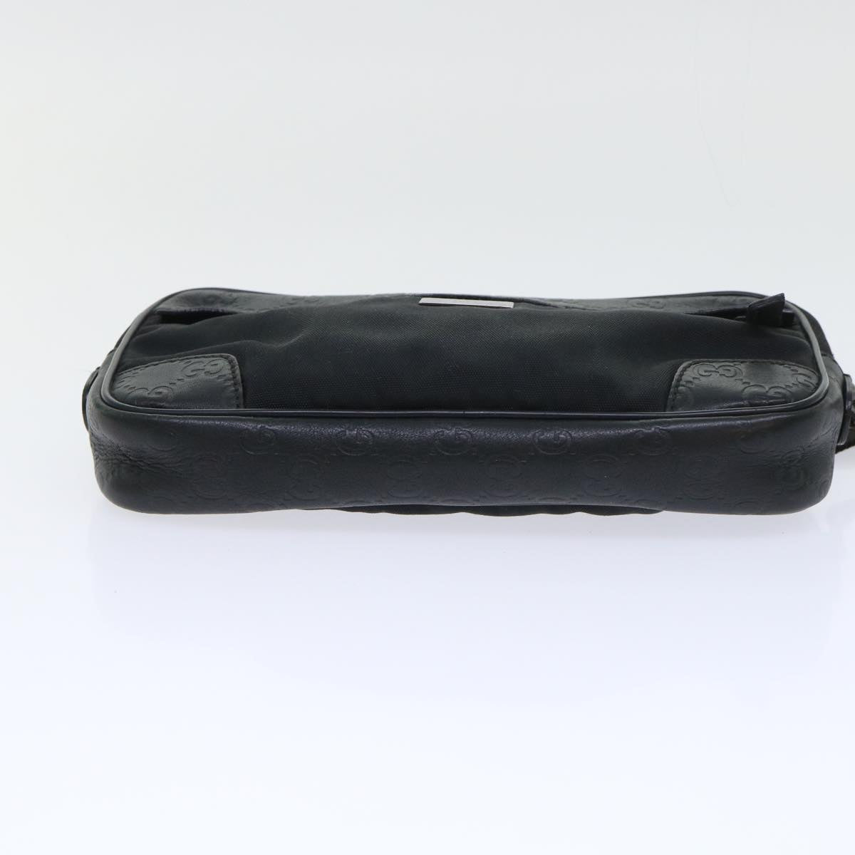GUCCI Guccissima Waist bag Nylon Leather Black 162417 tb905