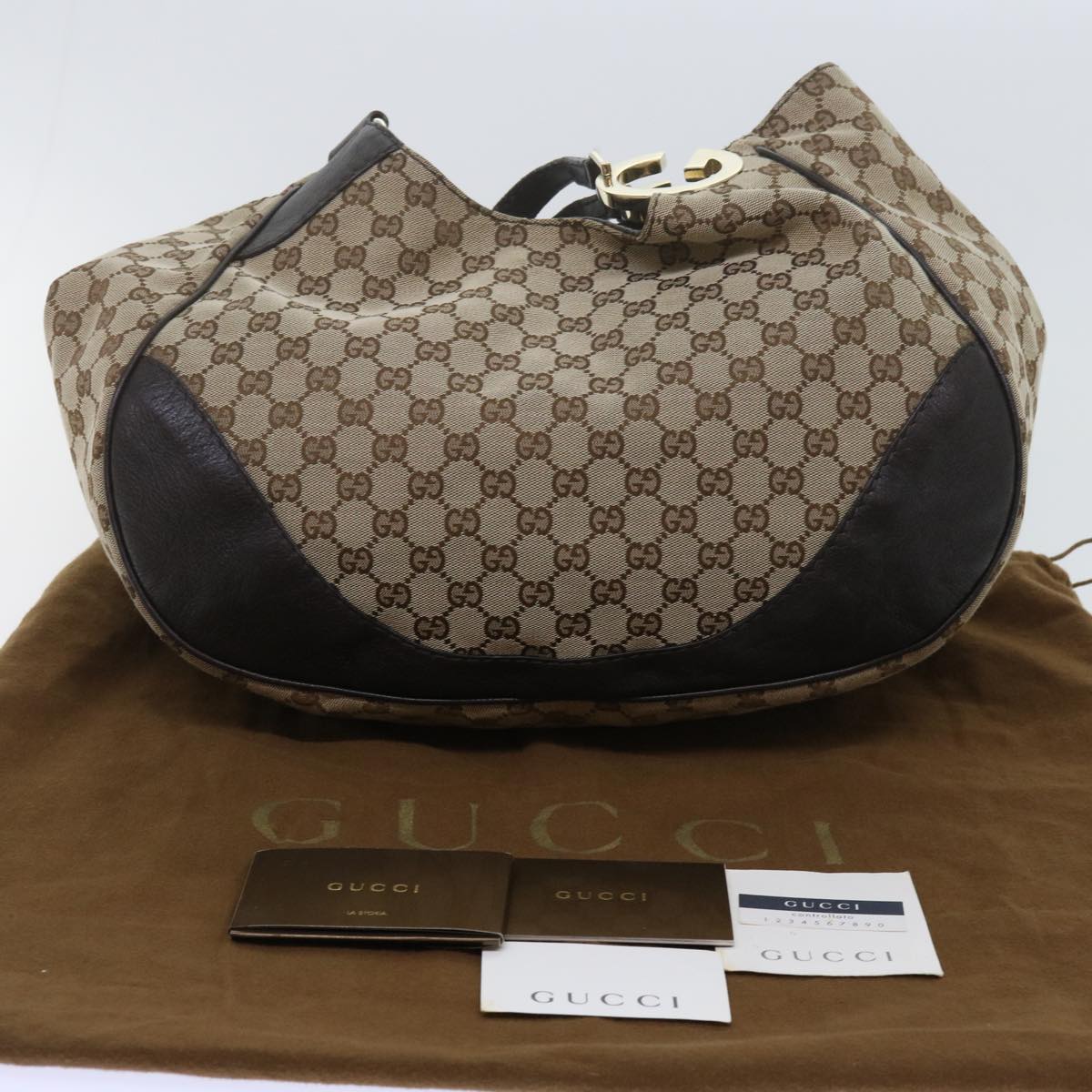 GUCCI GG Canvas Tote Bag Beige 203504 tb972