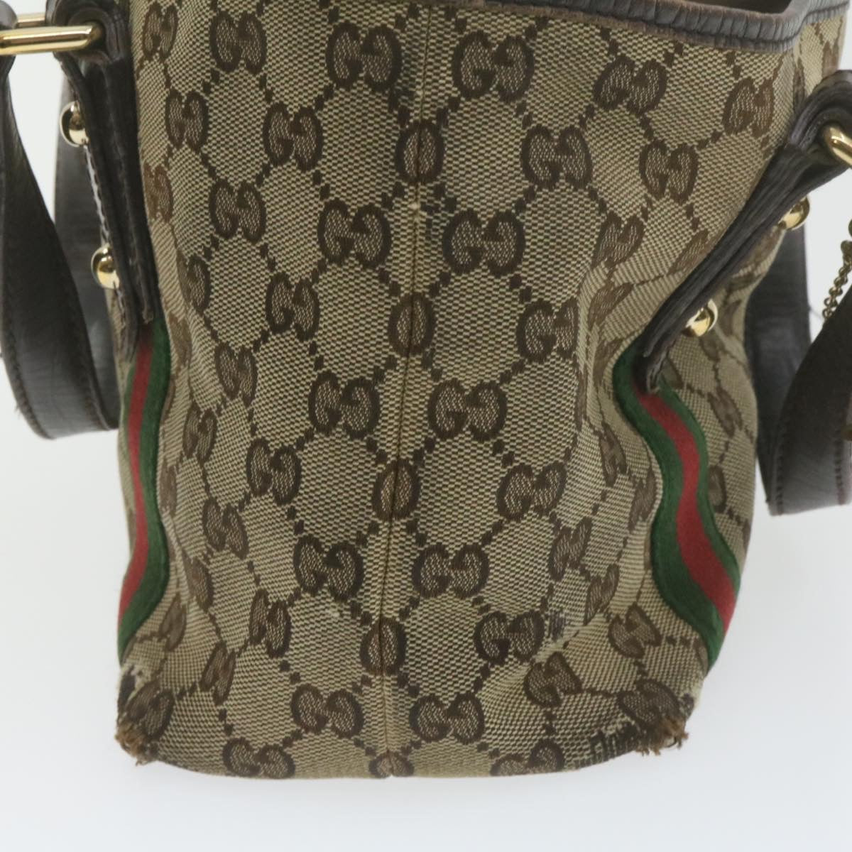 GUCCI Web Sherry Line GG Canvas Hand Shoulder Bag 2Set Beige th1038