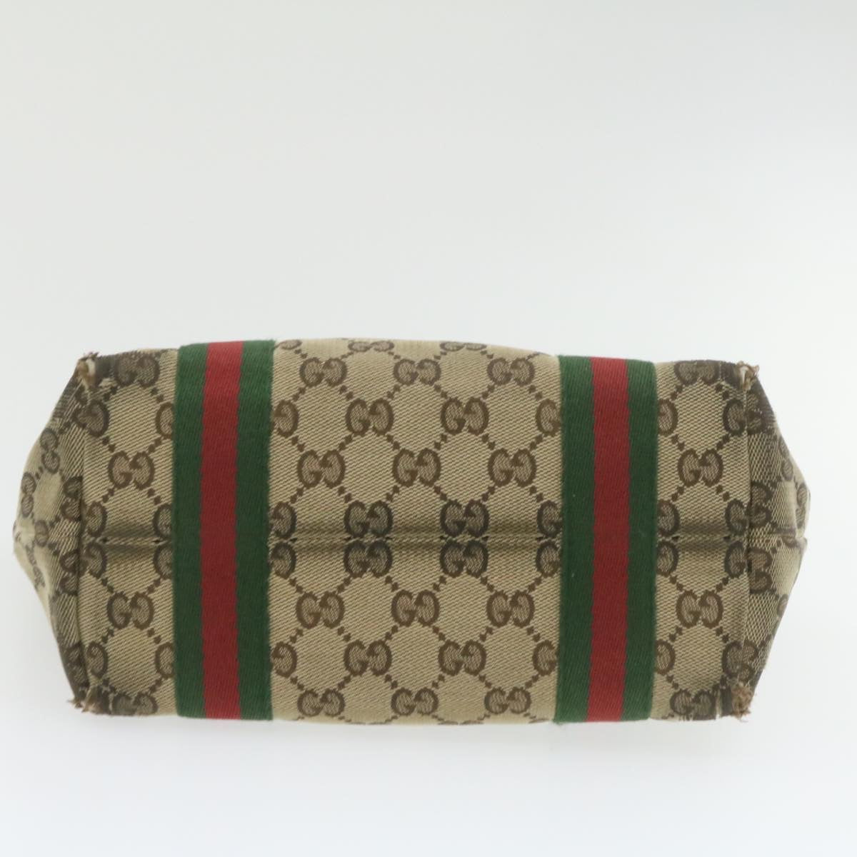GUCCI Web Sherry Line GG Canvas Hand Shoulder Bag 2Set Beige th1038