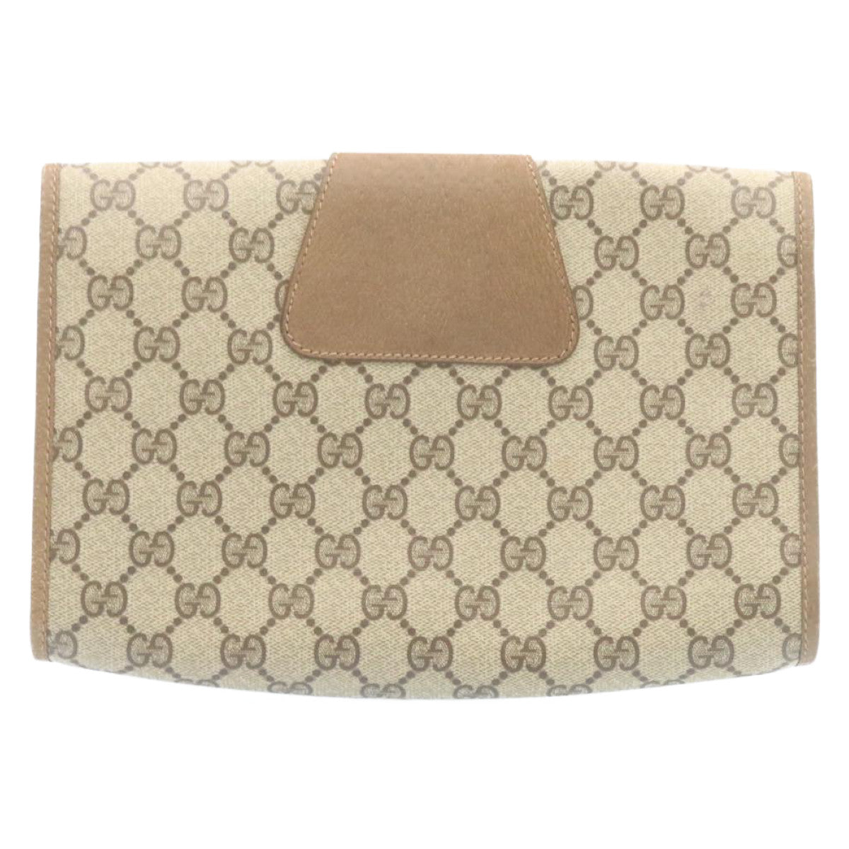 GUCCI Web Sherry Line GG Canvas Clutch Bag Beige Red Green th2124