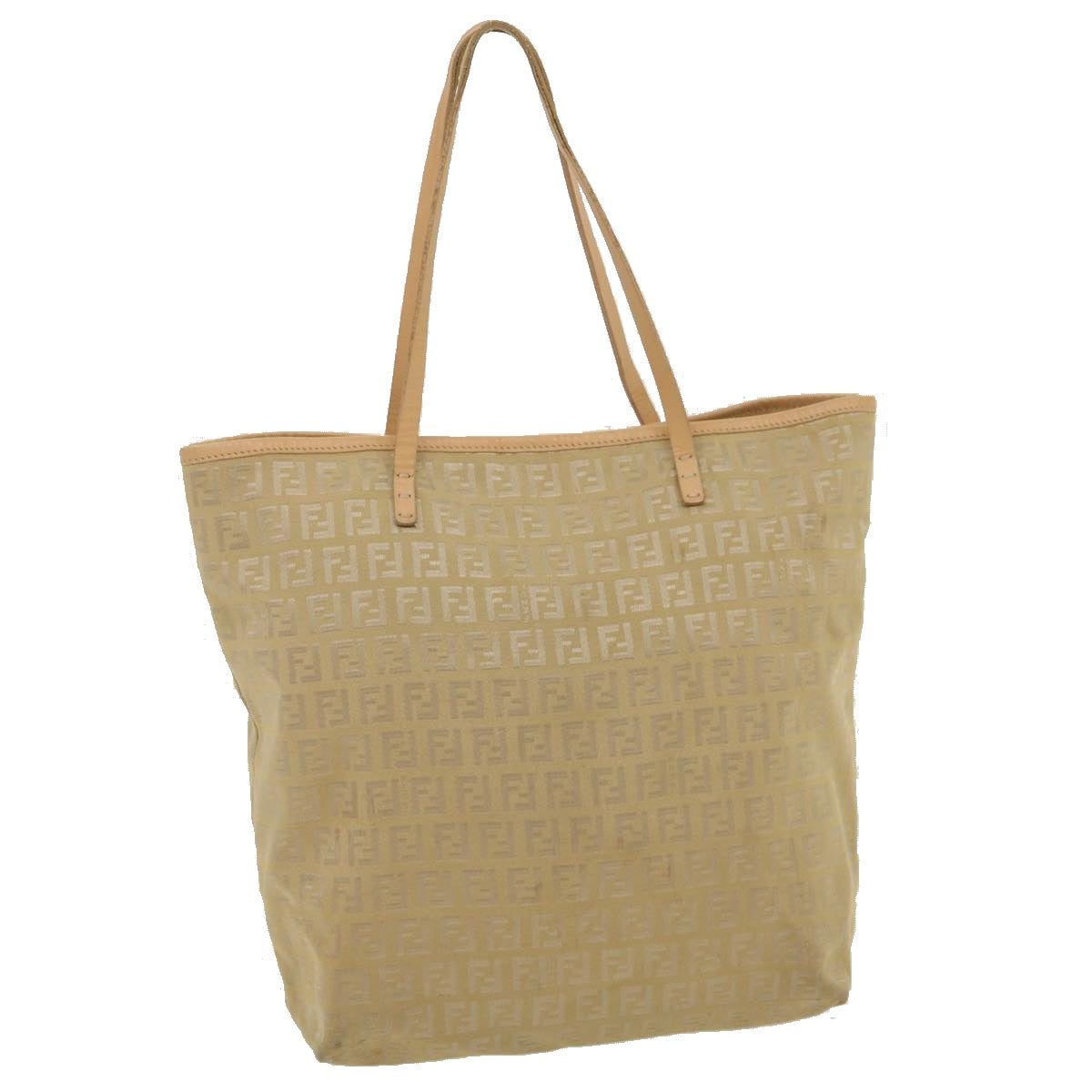 FENDI Zucchino Canvas Tote Bag Beige th2554