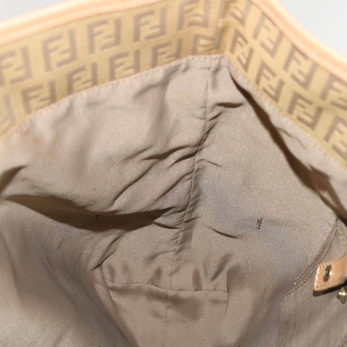 FENDI Zucchino Canvas Tote Bag Beige th2554