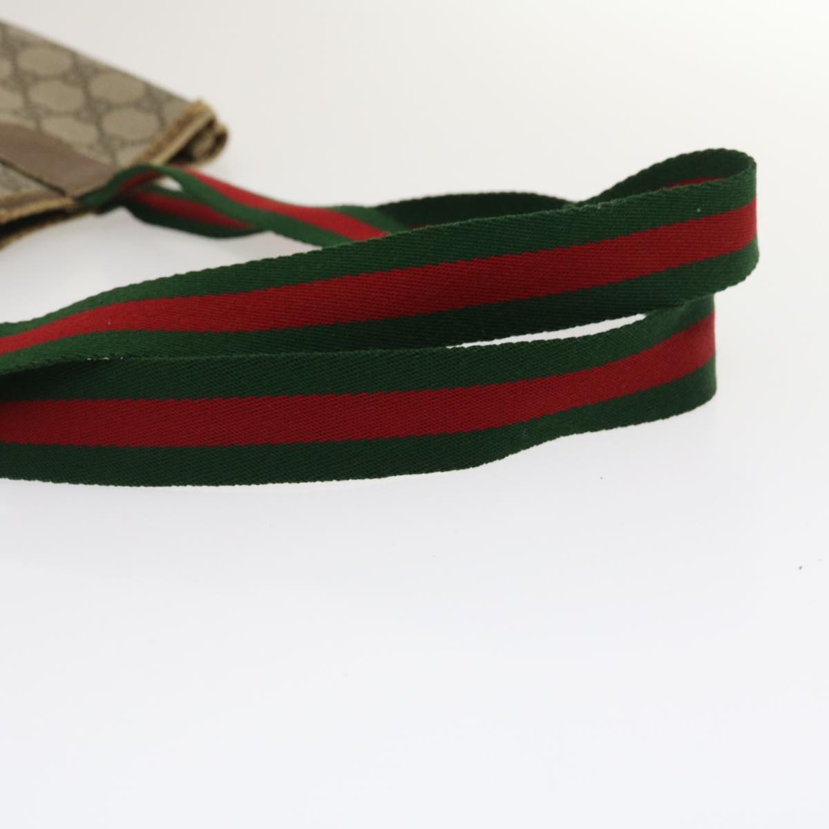 GUCCI Web Sherry Line GG Canvas Tote Bag Red Green Brown th2640