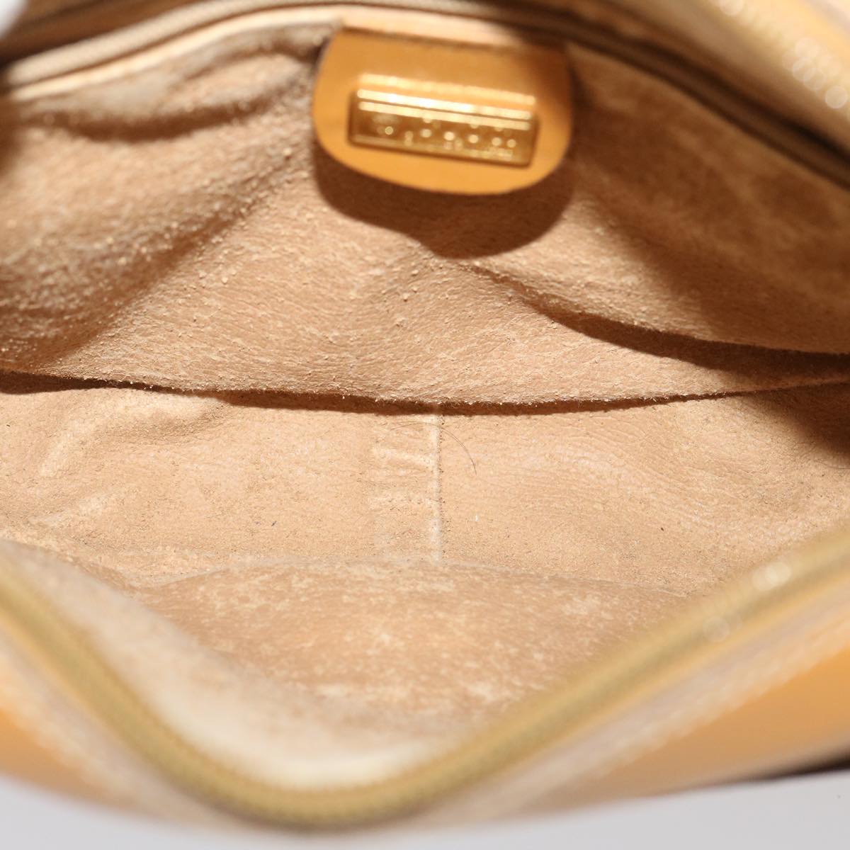 GUCCI Micro GG Canvas Shoulder Bag PVC Leather Beige Brown th2698