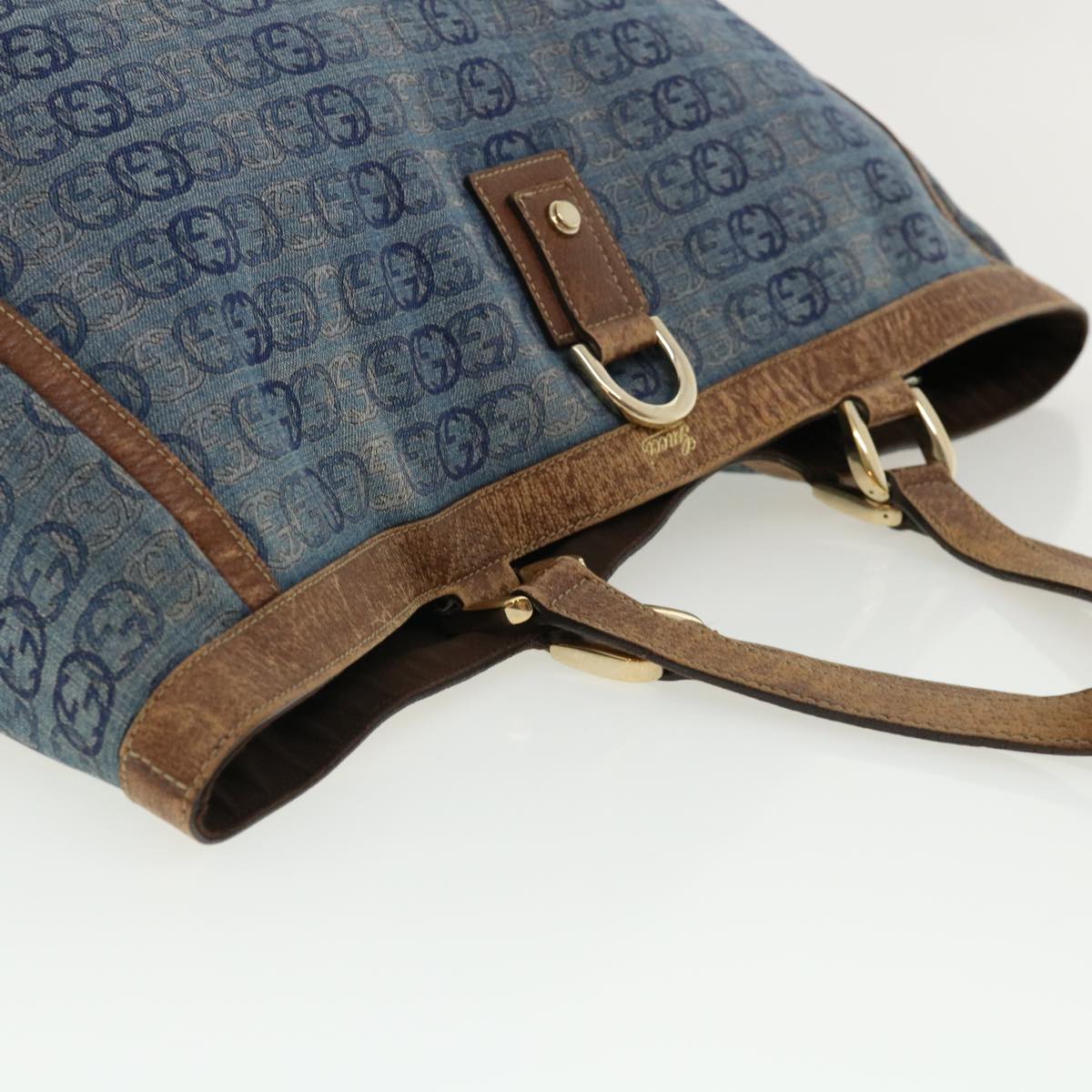 GUCCI Interlocking Tote Bag Blue th2955