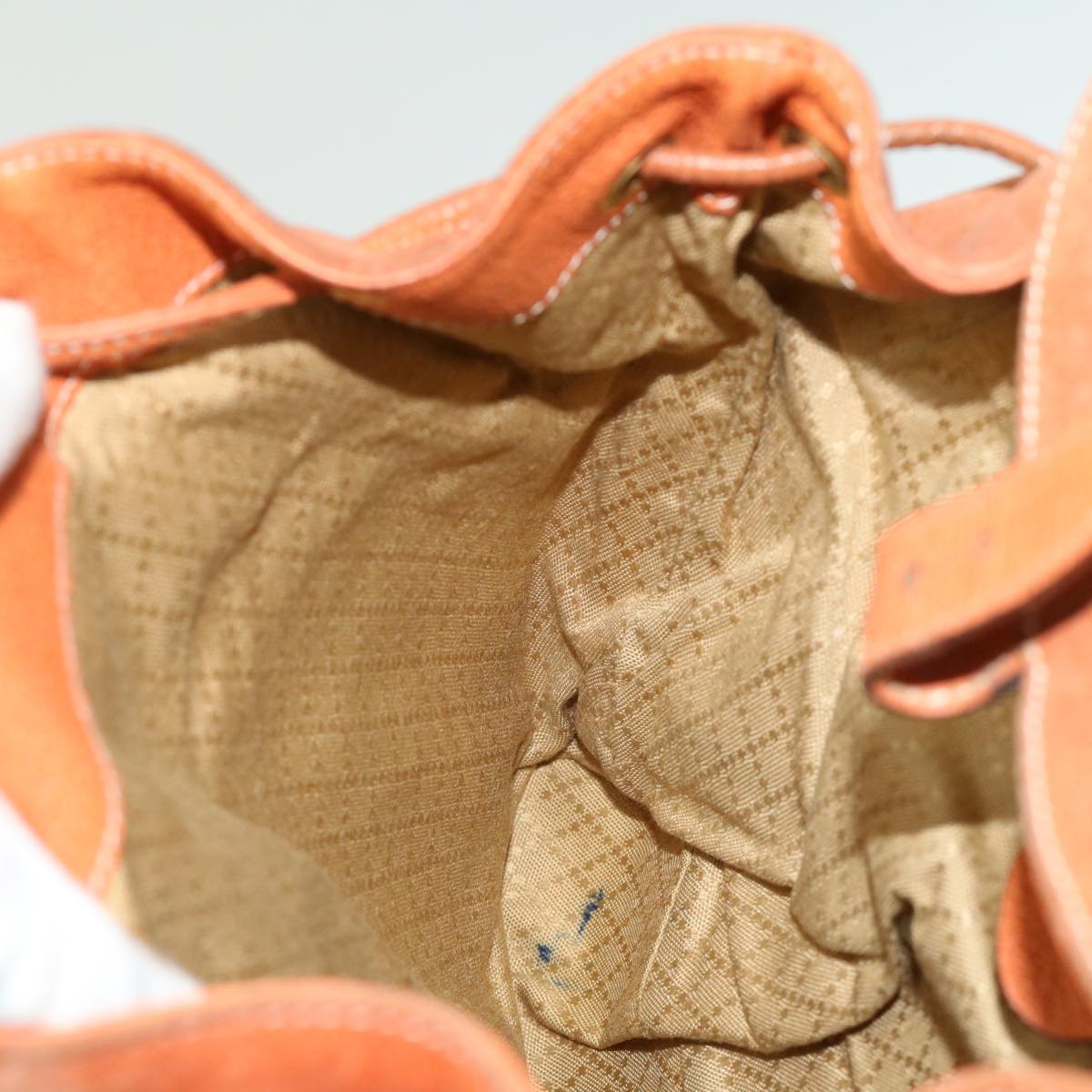 GUCCI Bamboo Backpack Suede Leather Orange th3041
