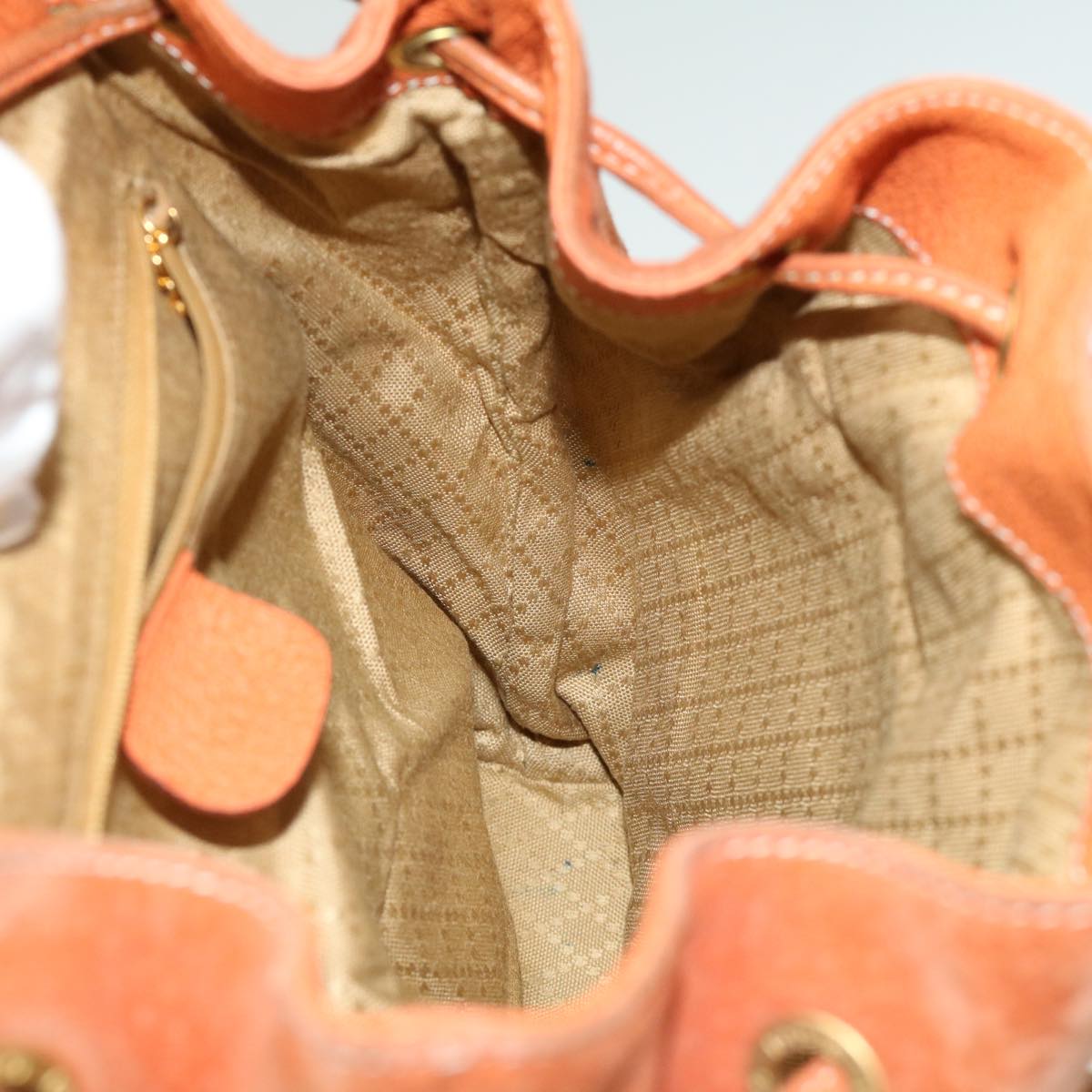 GUCCI Bamboo Backpack Suede Leather Orange th3041