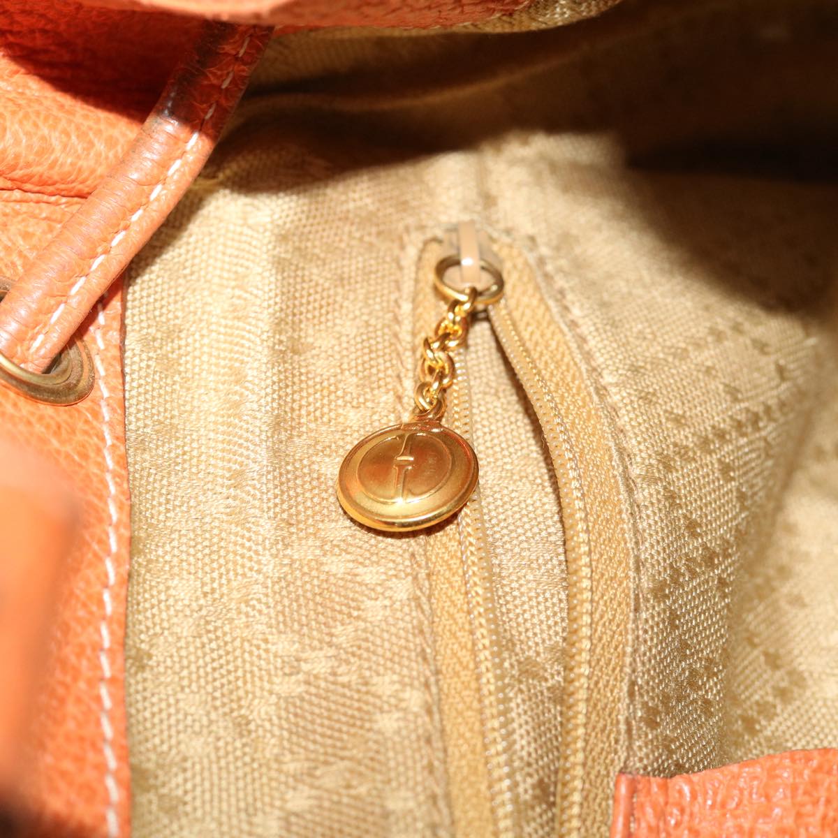 GUCCI Bamboo Backpack Suede Leather Orange th3041