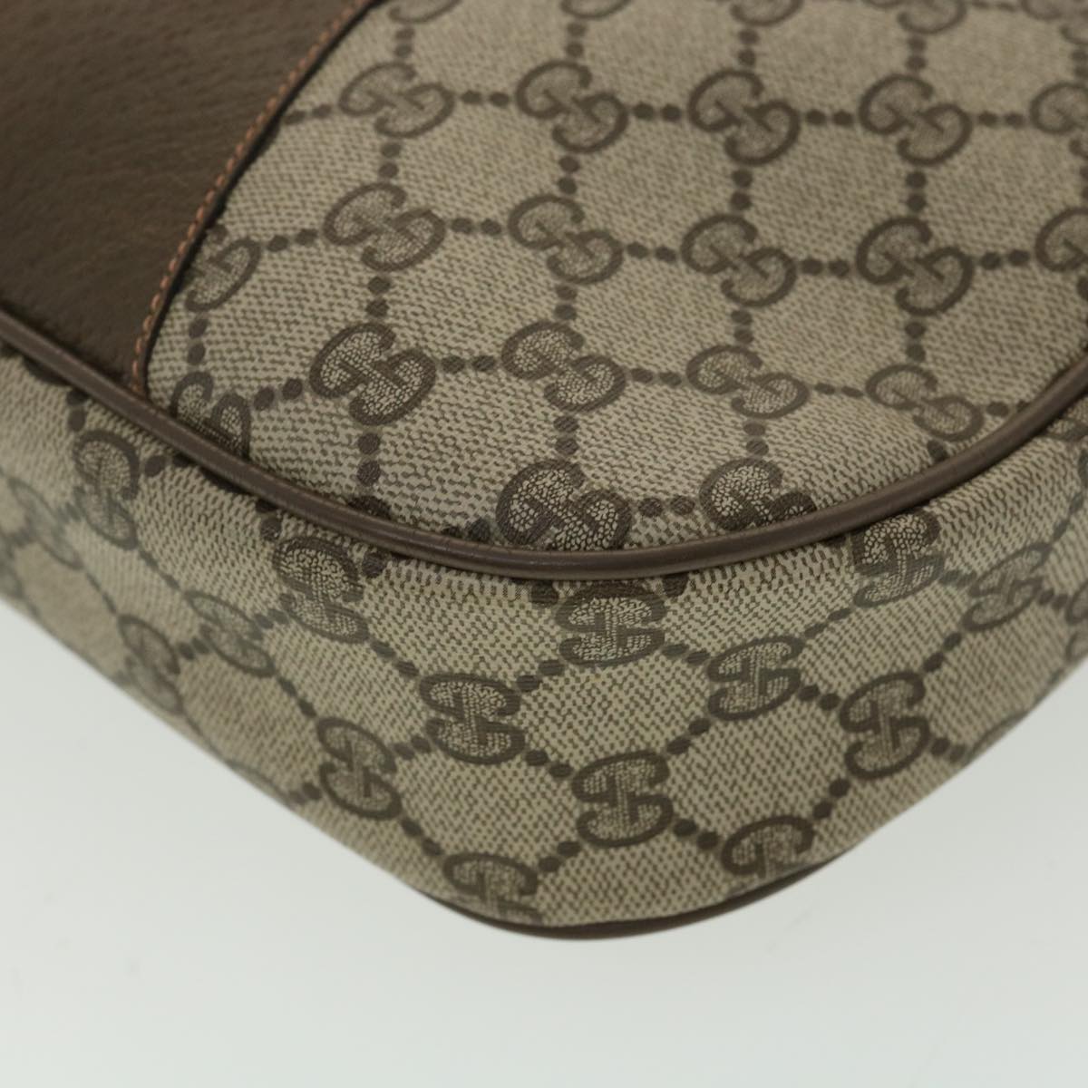 GUCCI GG Canvas Web Sherry Line Clutch Bag PVC Beige Red Green th3090
